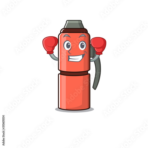 Happy Boxing thermos bottle Scroll mascot character style