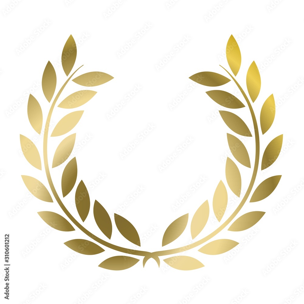 Gold laurel wreath vector isolated on a white background Gold laurel wreath vector isolated on a white background