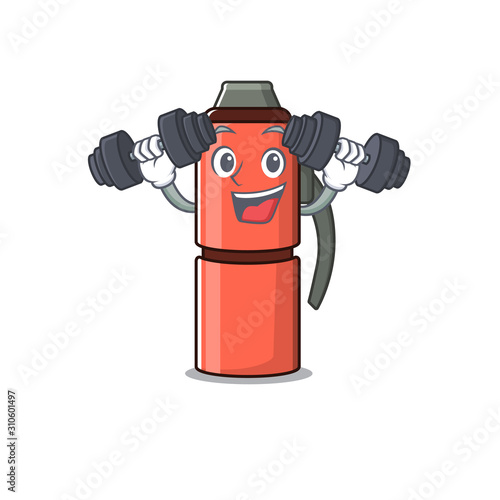 Very happy thermos bottle Scroll character with money on hands
