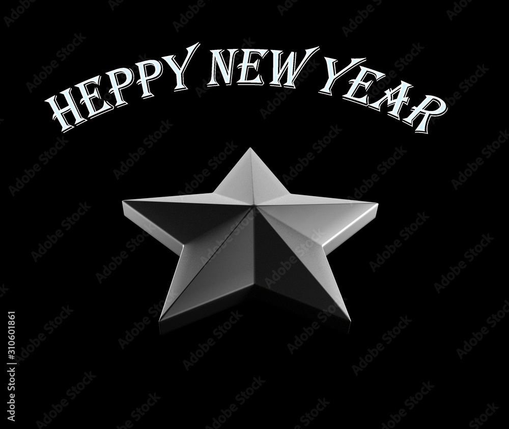 Obraz premium christmas pentagonal star, 3d illustration