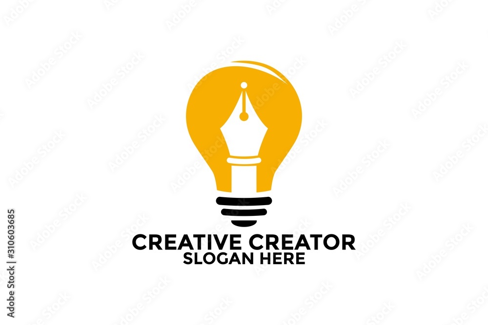 Creative Writer Logo Vector, Writer Idea logo design template Creative Writer Logo Vector, Writer Idea logo design template