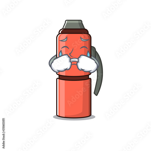 Sad Crying thermos bottle Scroll cartoon character design