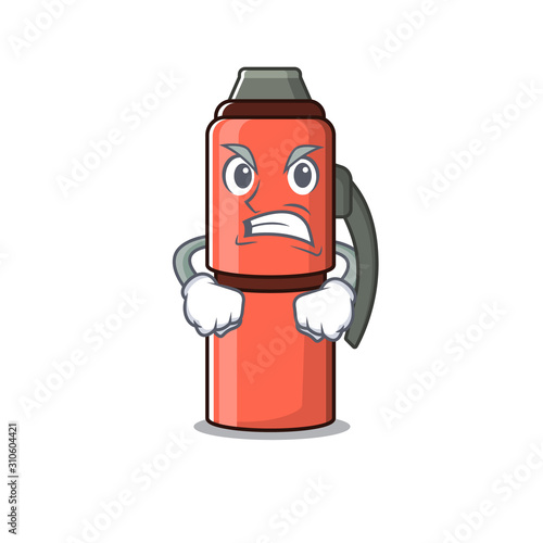 angry face thermos bottle Scroll cartoon character design
