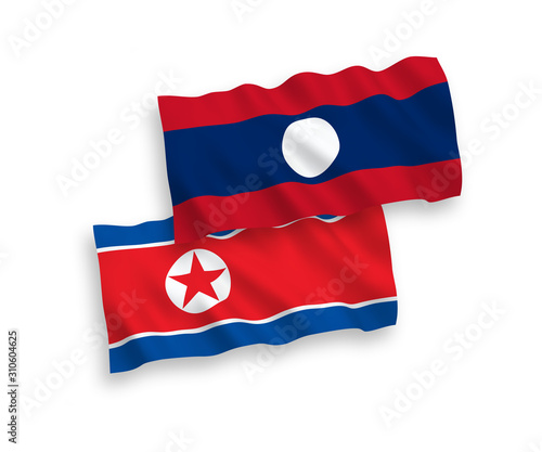 Flags of North Korea and Laos on a white background Free Download Flags of North Korea and Laos on a white background - GFXLoad