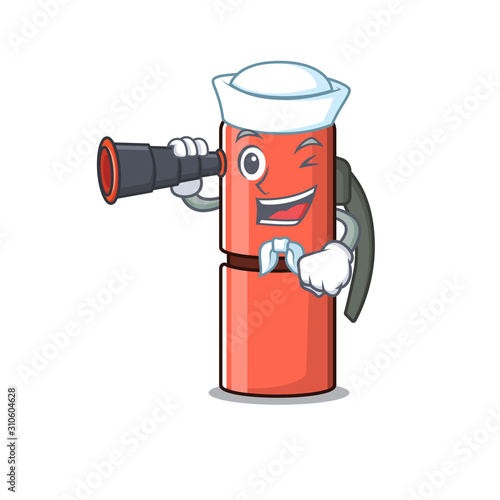happy Sailor thermos bottle Scroll cartoon design with binocular
