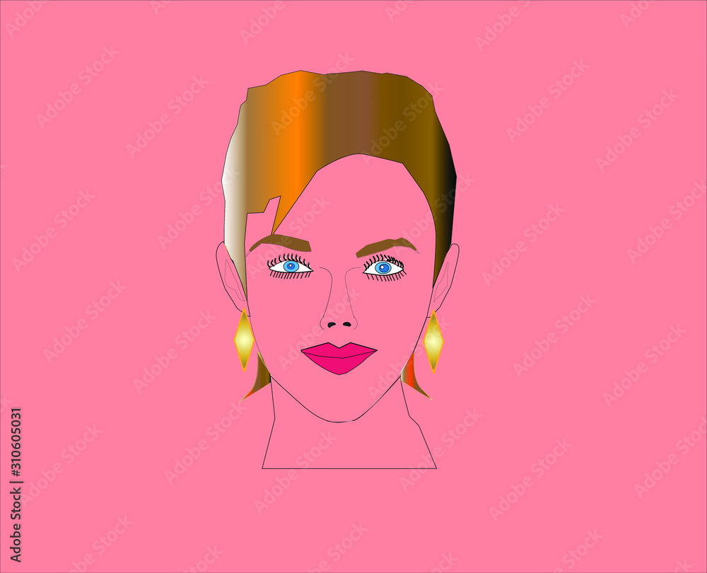  beautiful girl on a pink background