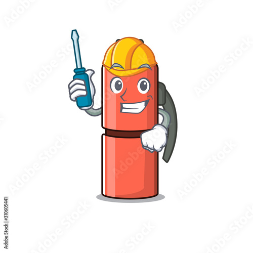 Smart automotive thermos bottle Scroll presented in cartoon character design