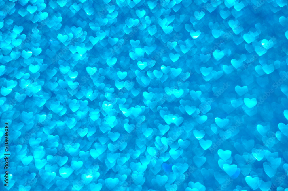 the concept of Valentine's day,blue hearts bokeh as background the concept of Valentine's day,blue hearts bokeh as background