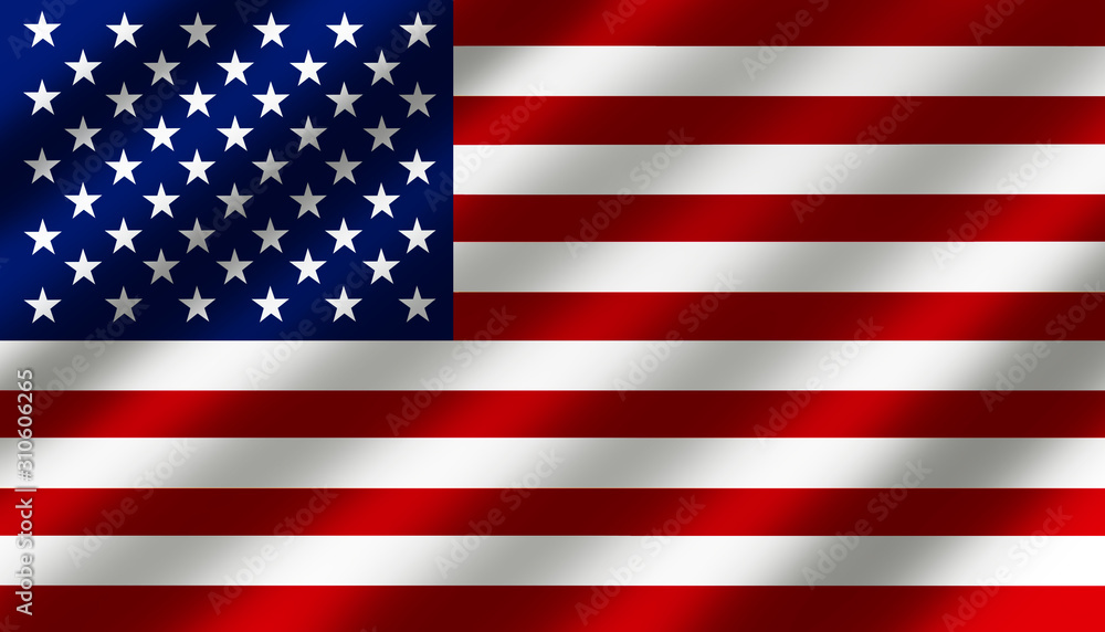 Fototapeta premium American flag of United States of America- waving flag