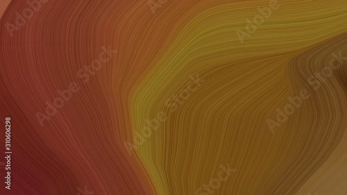 simple colorful contemporary waves illustration with saddle brown, brown and dark red color