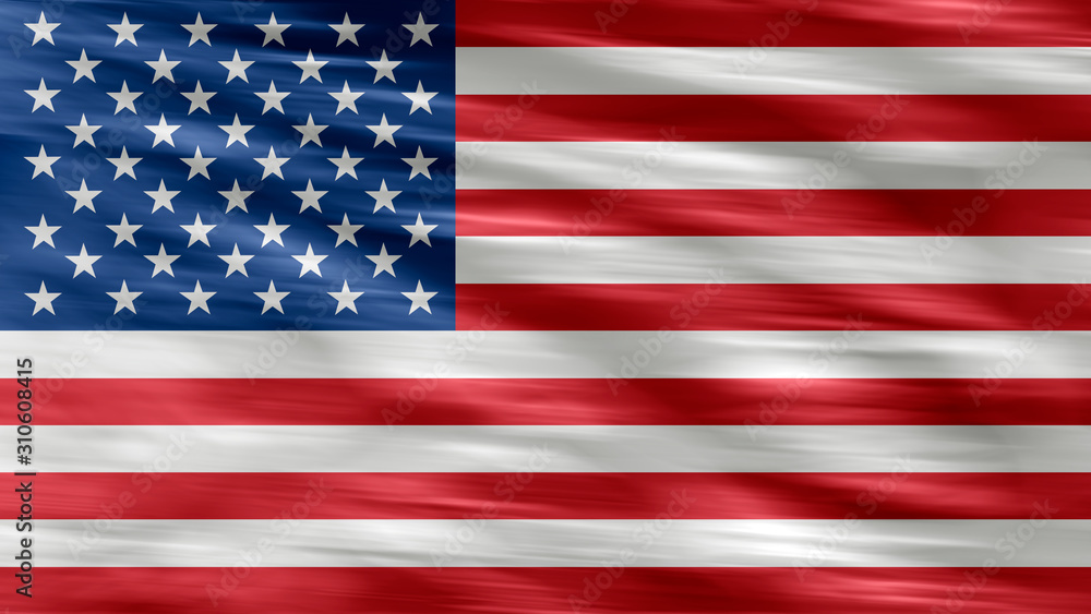 American flag of United States of America- waving flag, silky texture illustrated American flag of United States of America- waving flag, silky texture illustrated