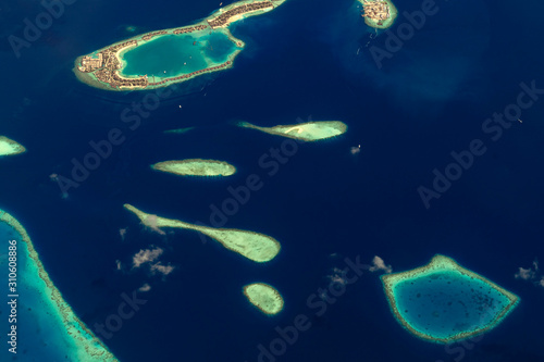 maldives aerial view landscape atoll and islands