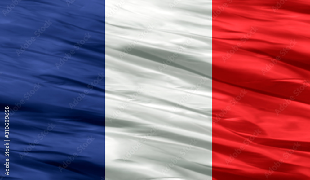 Flag of France- silky texture,wavy, colourful Flag of France- silky texture,wavy, colourful