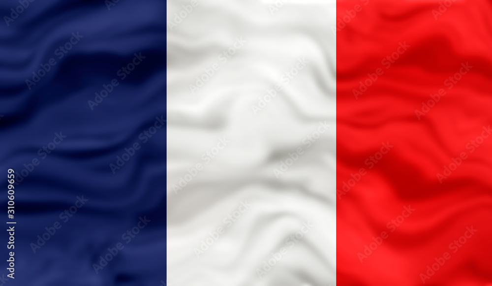Flag of France- silky texture,wavy, colourful