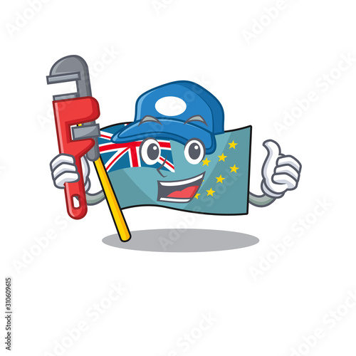 Smart Plumber flag tuvalu Scroll on cartoon character design photo