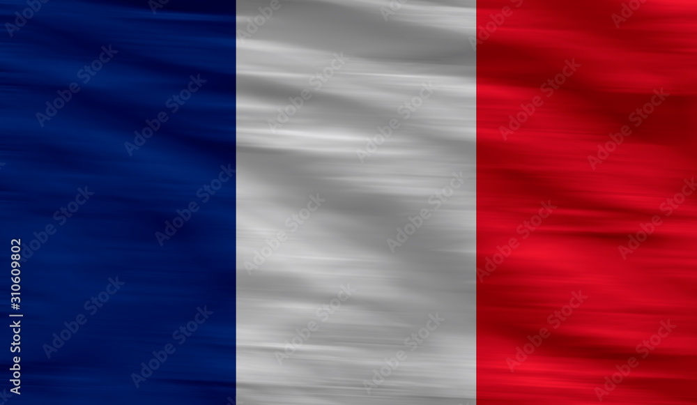 Flag of France- silky texture,wavy, colourful