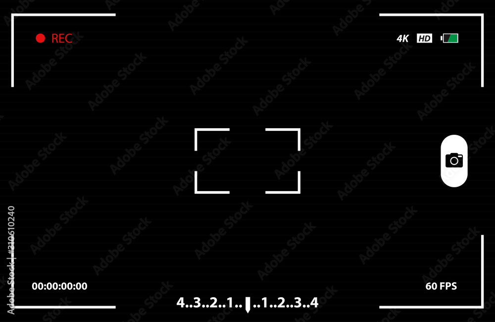 Camera view viewing images. Visual screen focusing. Vector Camera view viewing images. Visual screen focusing. Vector