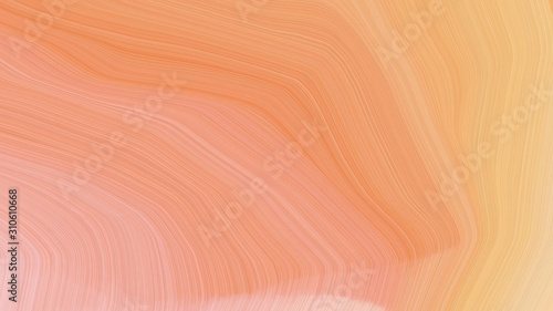simple colorful smooth swirl waves background design with dark salmon, light salmon and baby pink color