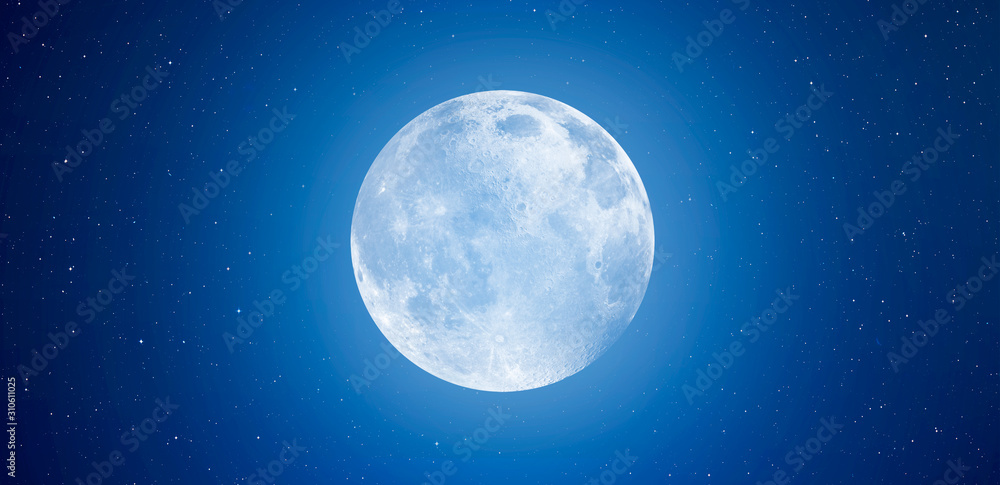 Full Blue Moon - blue background Full Blue Moon - blue background