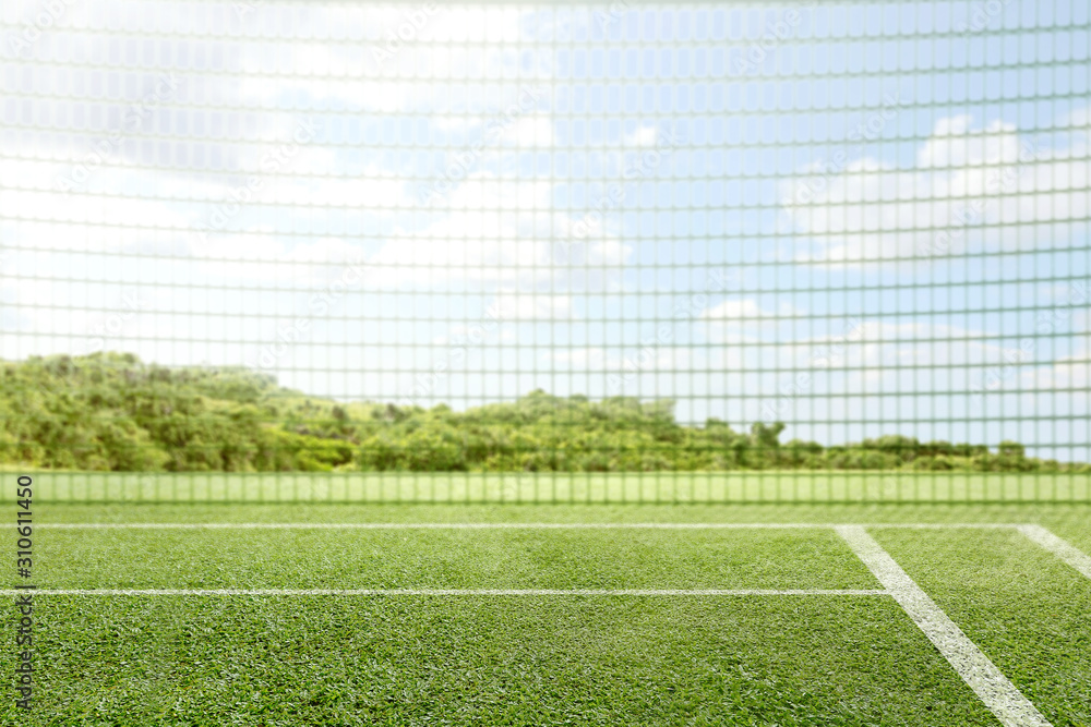 Fototapeta premium Closeup view of tennis net