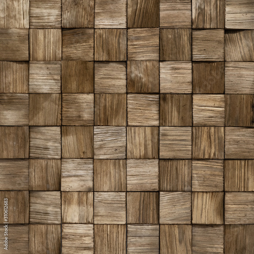 Mozaika z drewnianych kwadratów tło