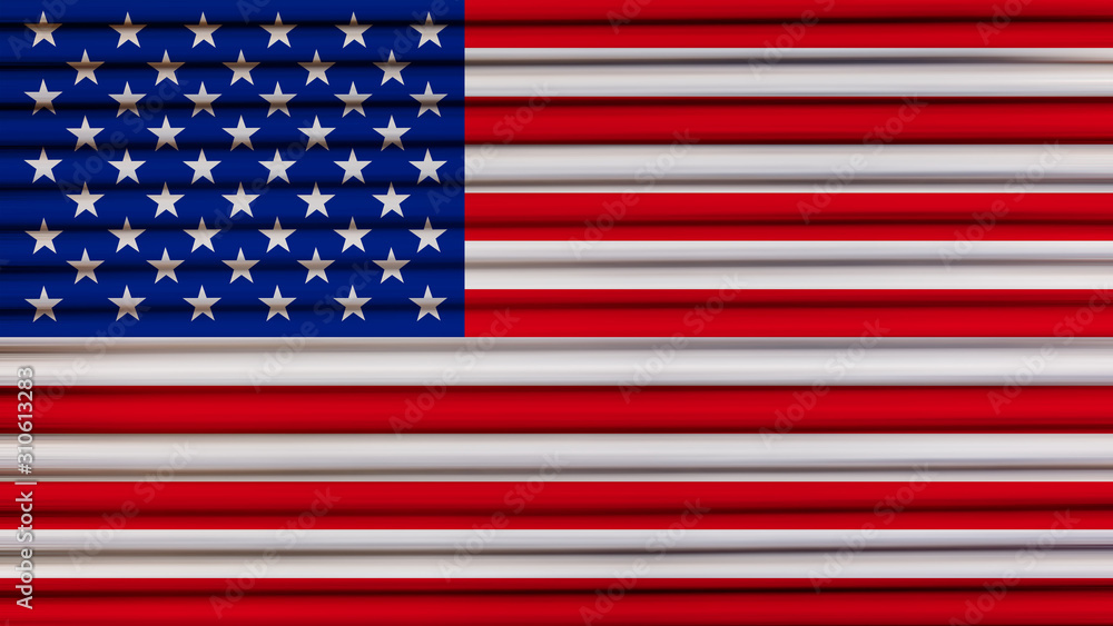 Fototapeta premium American flag of United States of America- illustrated