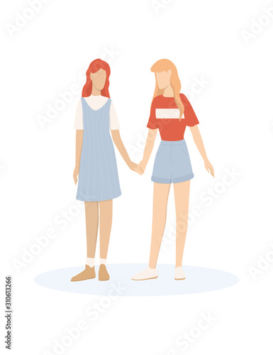Vector illustration of cute romantic couple