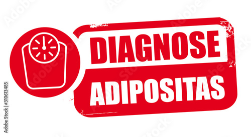 Stempel Diagnose Adipositas - Übergewicht und Diät