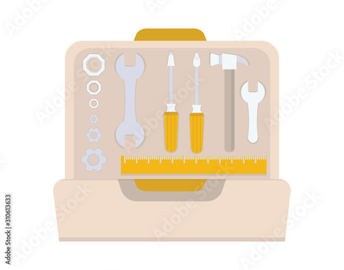 Vector illustration of a tools box for repair
