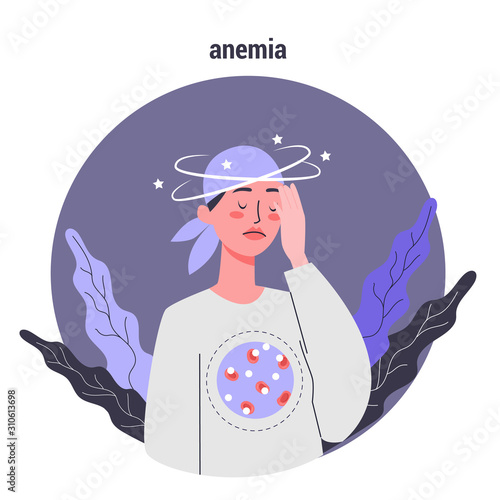 Side effects of chemotherapy. Patient suffer from cancer disease.