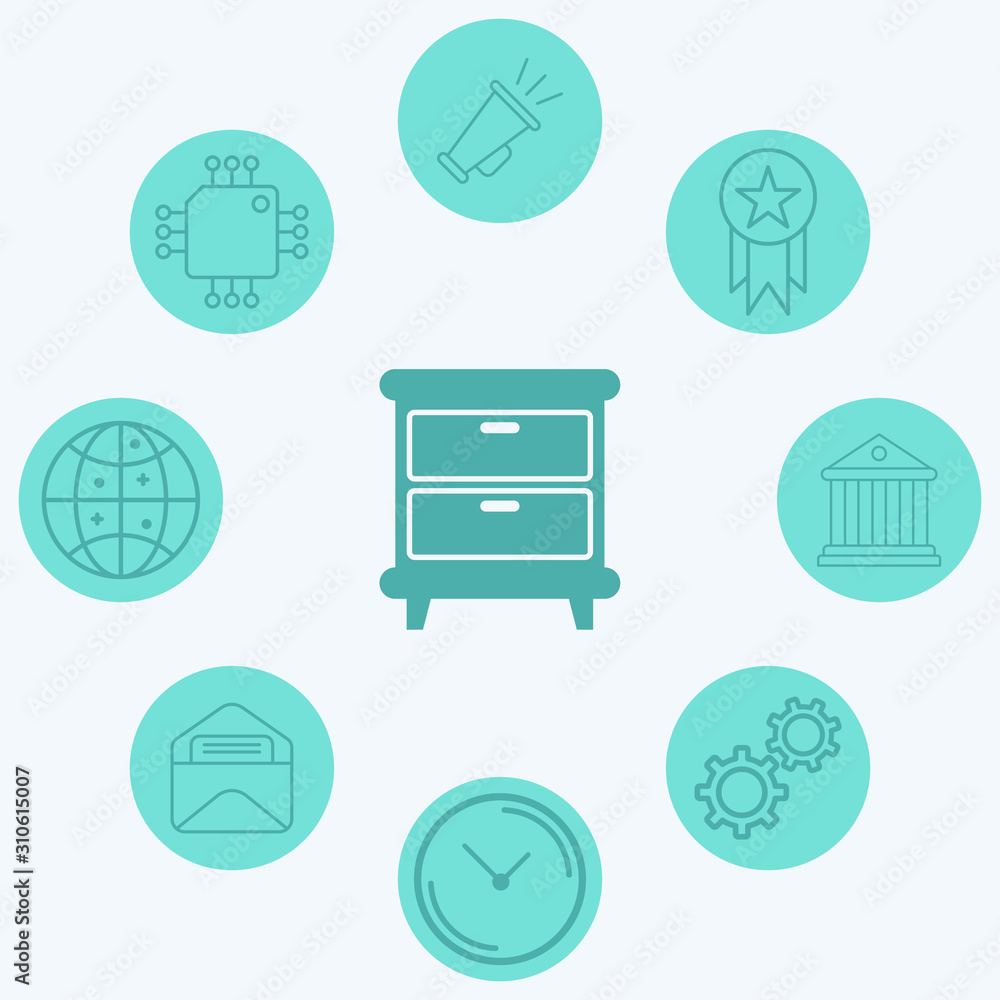Nightstand vector icon sign symbol Nightstand vector icon sign symbol