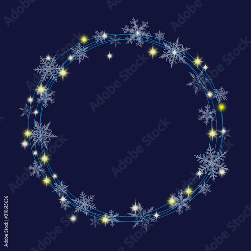 Snowflakes and Sparkles Design For Winter Holiday Template. Christmas and New Year Decoration for Greeting Card  Invitation  Flyer  Banner  Announcement etc.
