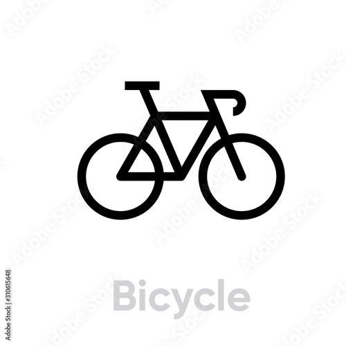 Bicycle icon. Editable stroke.