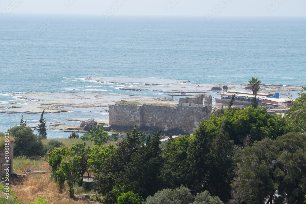 View of the Ruins at port of Byblos. Byblos, Lebanon - June, 2019