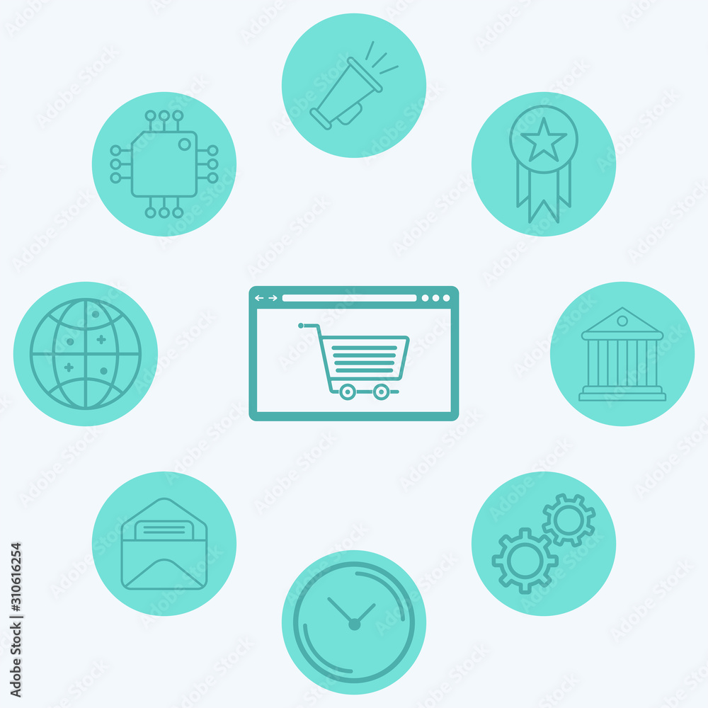 Online shopping vector icon sign symbol Online shopping vector icon sign symbol