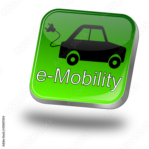 e-Mobility Button - 3D illustration