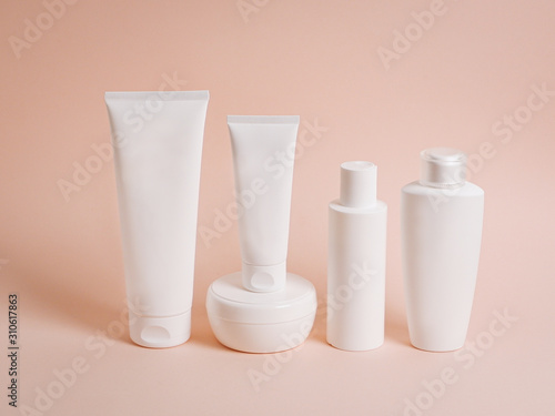 white cosmetic bottles 