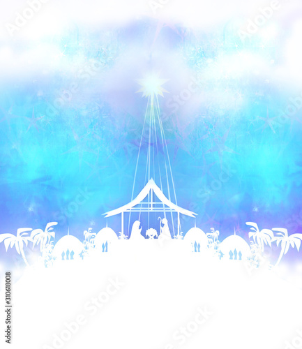 Birth of Jesus in Bethlehem, Christmas card photo