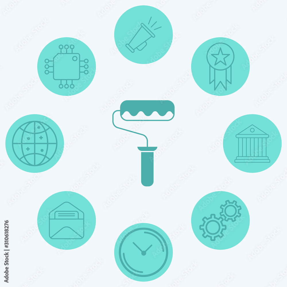 Paint roller vector icon sign symbol Paint roller vector icon sign symbol