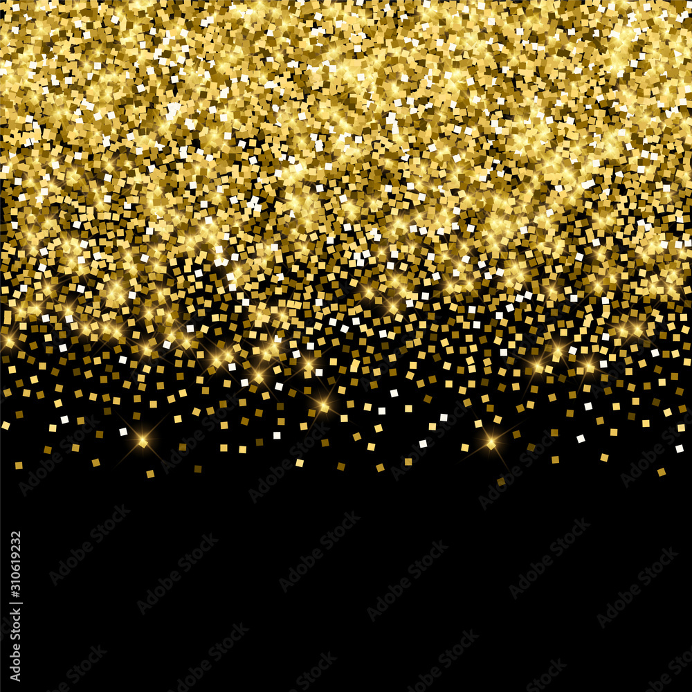 Sparkling gold luxury sparkling confetti. Scattere