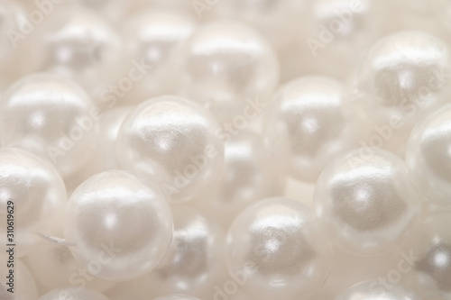Pearl nacrous beads bunch jewelry isolated white background