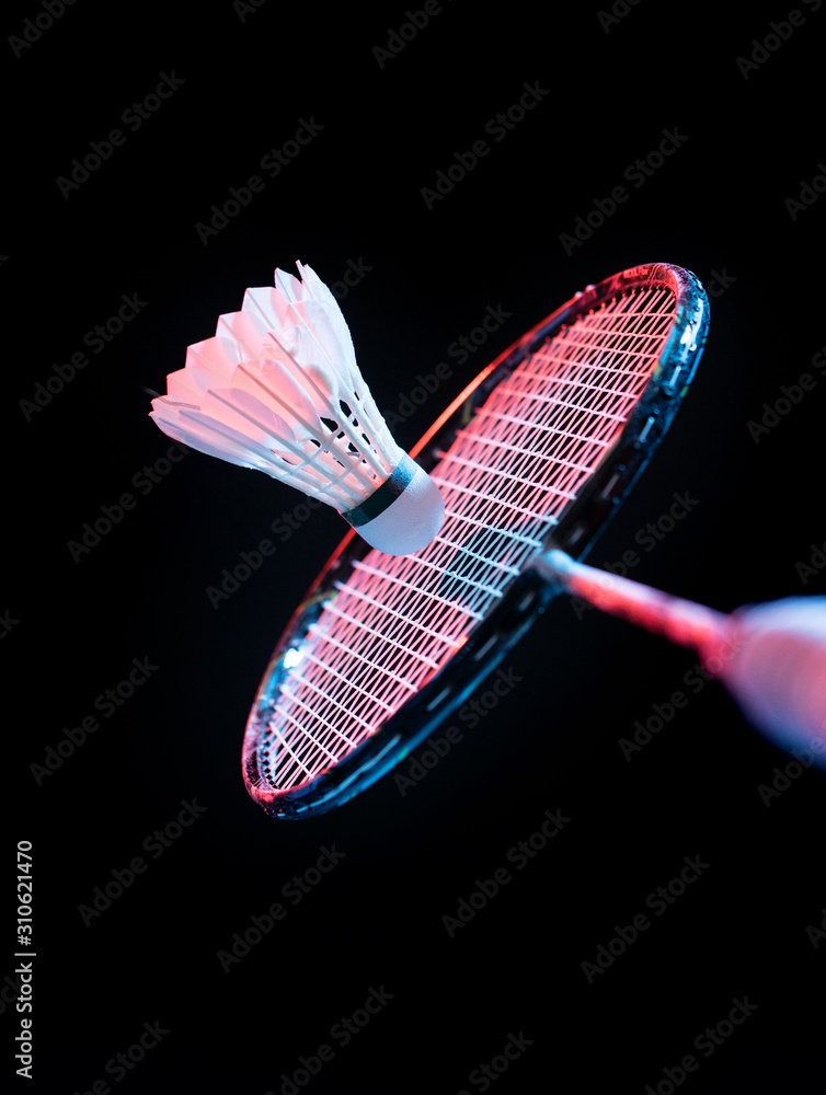 Badminton action , shuttlecock, Shuttlecock Photo Adobe Stock