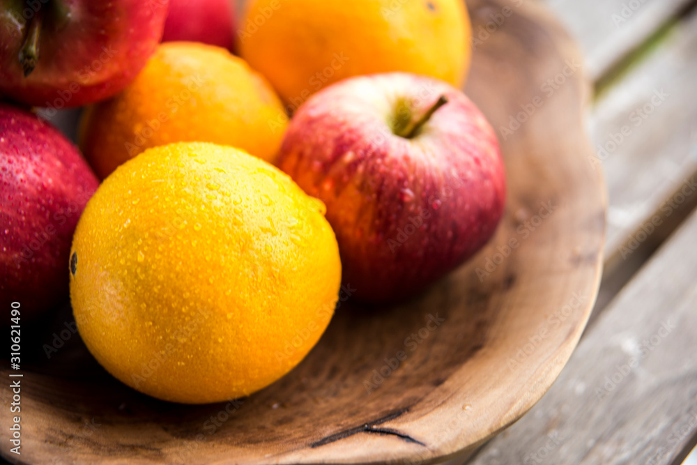 fresh fruits in a bowl closeup