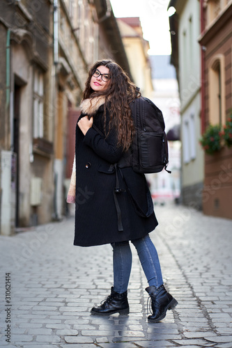 Tourist in an old town