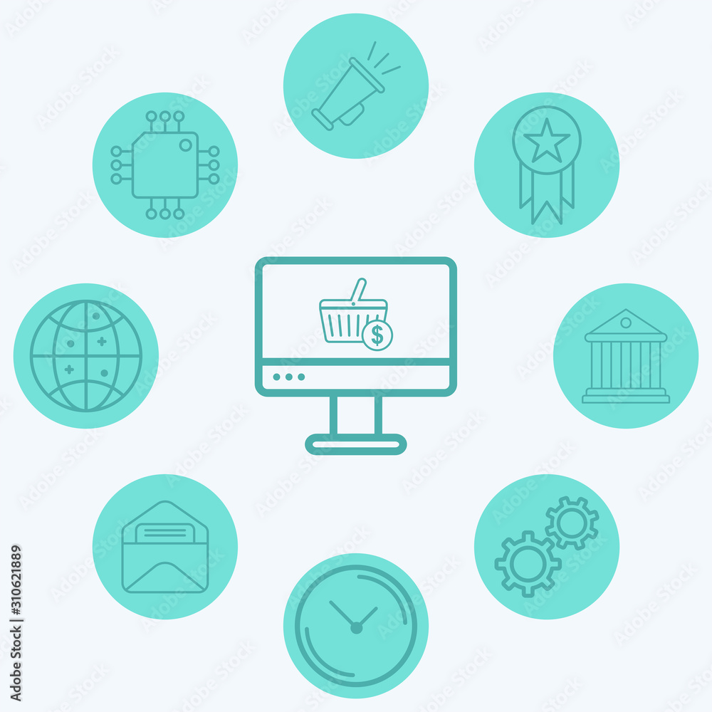Online shopping vector icon sign symbol Online shopping vector icon sign symbol