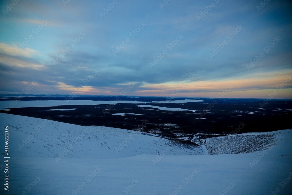 frozen lake in the mountains