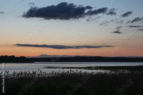 sunset over lake