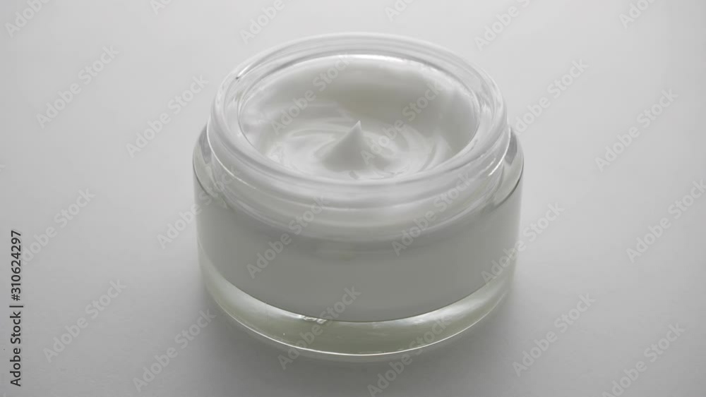 Cosmetics cream with rotate. Close-up shot. Cosmetics cream with rotate. Close-up shot.