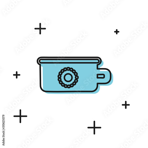 Black Baby potty icon isolated on white background. Chamber pot.  Vector Illustration