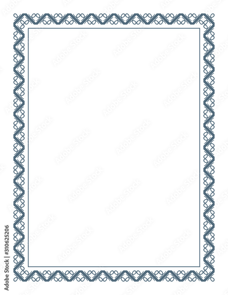 Floral Decorative Border Frame isolated on white background. Flat Vector Art Design Template Element Floral Decorative Border Frame isolated on white background. Flat Vector Art Design Template Element